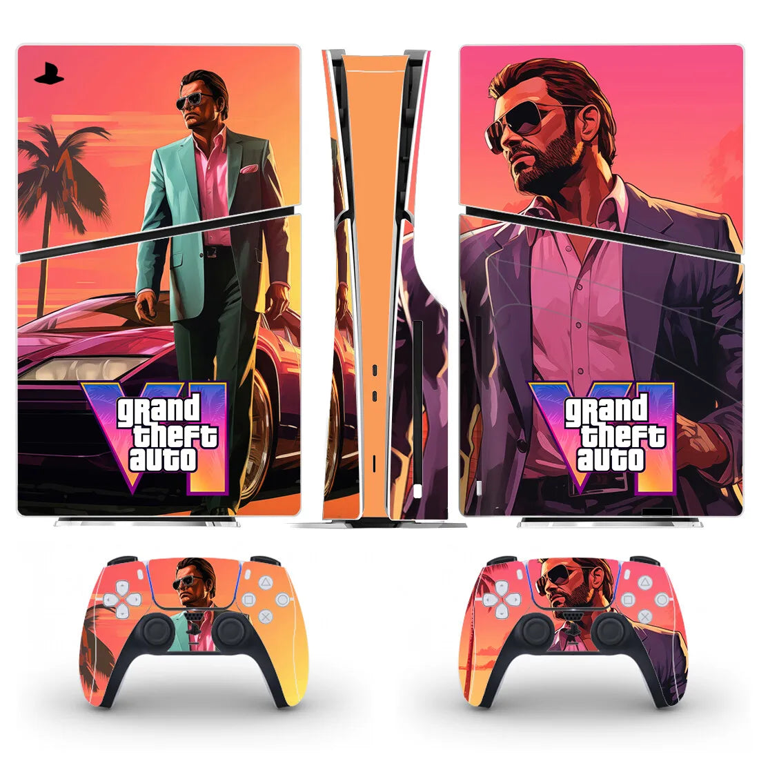 New Hot Game PS5 Slim Disc Skin Sticker Decal Cover for Console and 2 Controllers PS5 Slim Disk Skin Vinyl