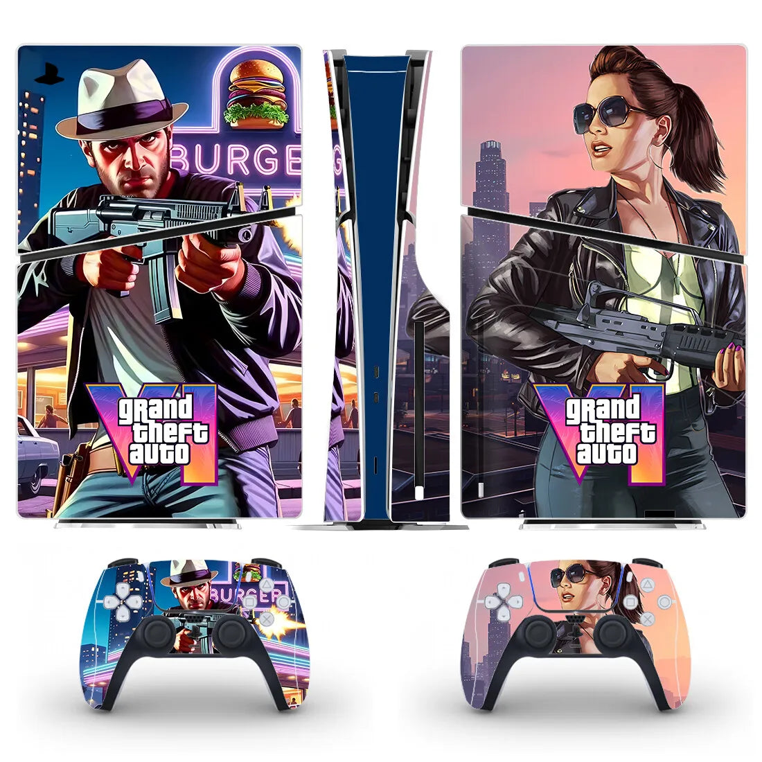 New Hot Game PS5 Slim Disc Skin Sticker Decal Cover for Console and 2 Controllers PS5 Slim Disk Skin Vinyl