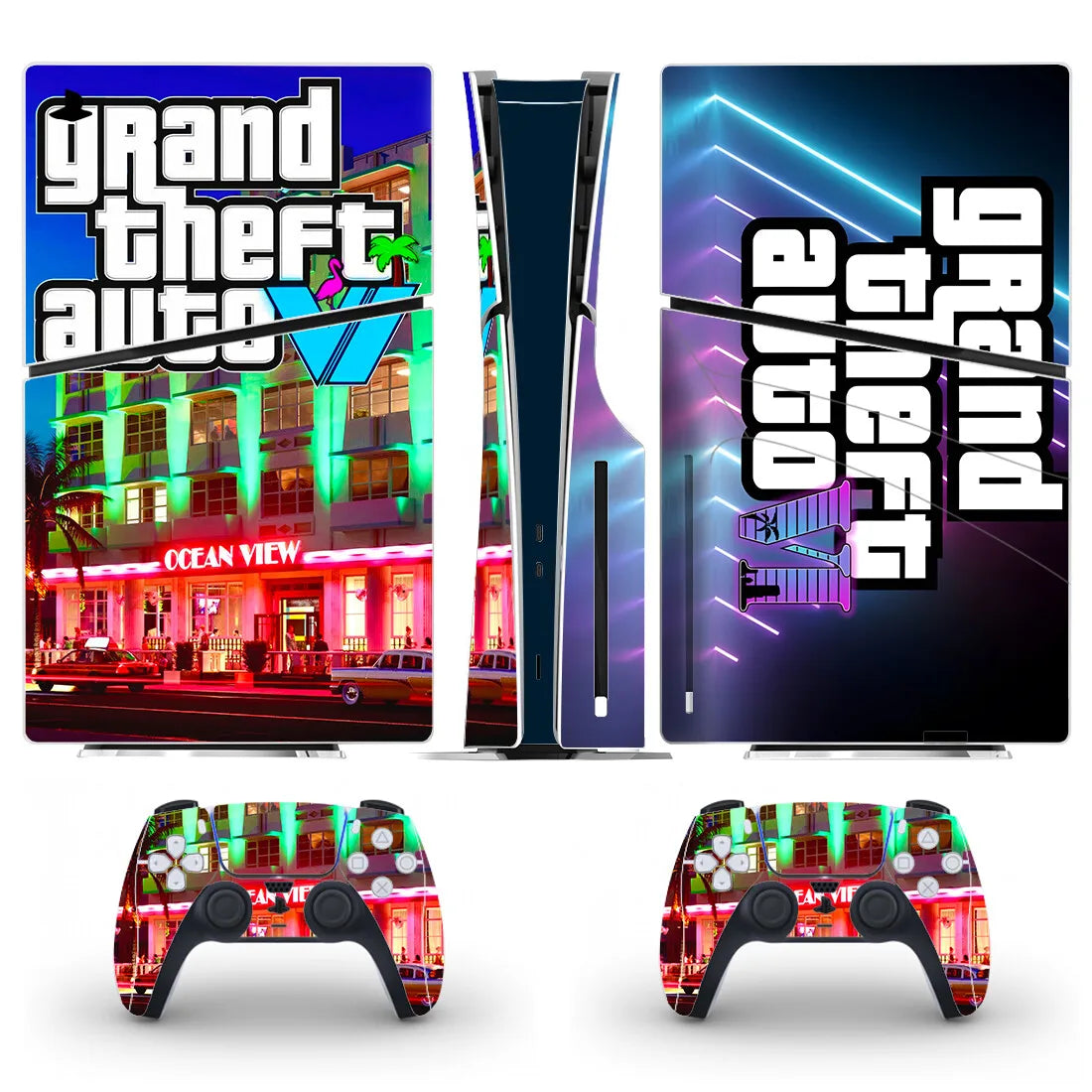 New Hot Game PS5 Slim Disc Skin Sticker Decal Cover for Console and 2 Controllers PS5 Slim Disk Skin Vinyl