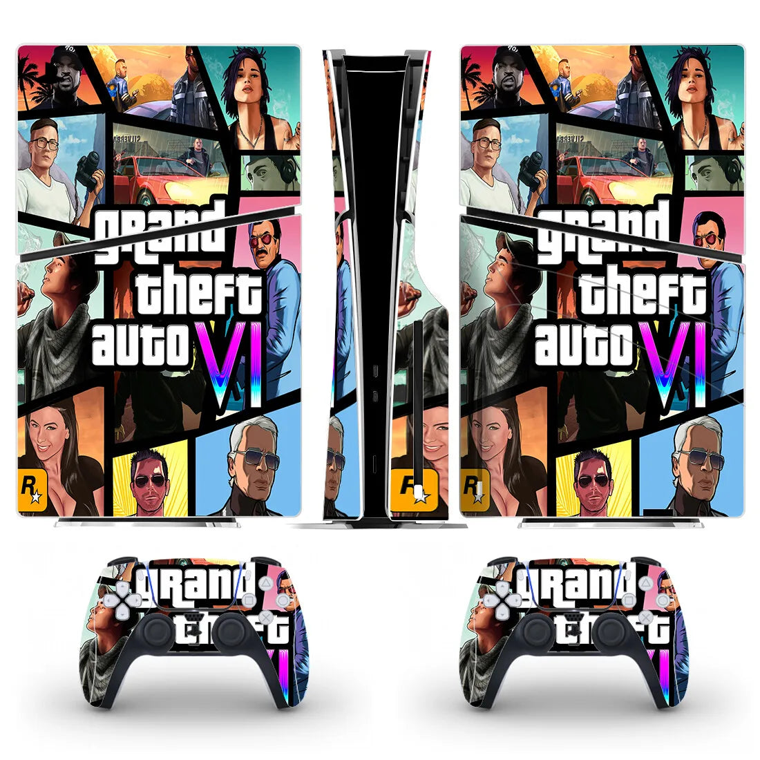 New Hot Game PS5 Slim Disc Skin Sticker Decal Cover for Console and 2 Controllers PS5 Slim Disk Skin Vinyl
