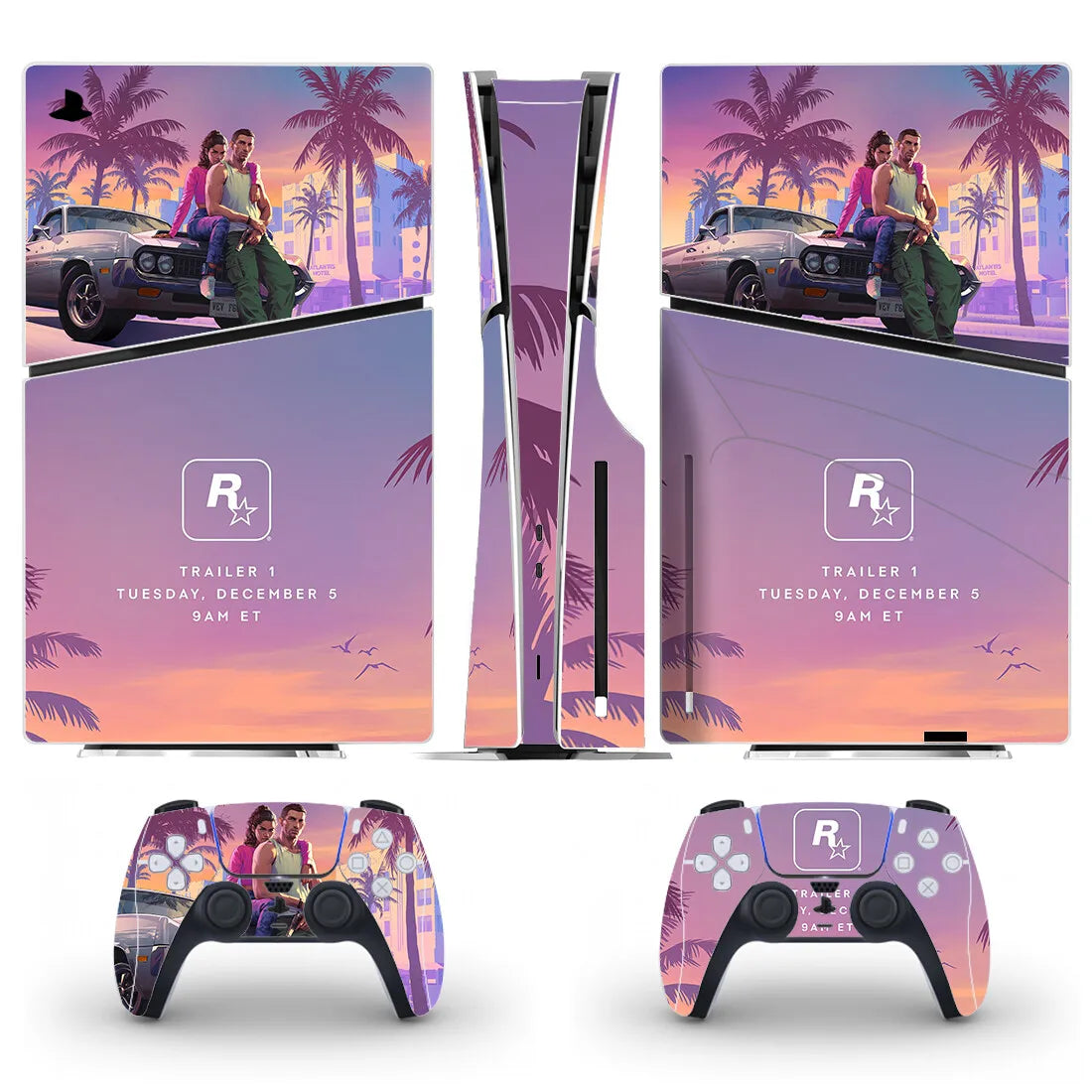 New Hot Game PS5 Slim Disc Skin Sticker Decal Cover for Console and 2 Controllers PS5 Slim Disk Skin Vinyl